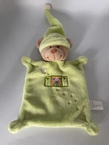 Nicotoy Bär Mütze Zipfelmütze Kuscheltuch Schnuffeltuch grün Sterne - Bild 1 von 2