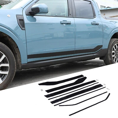 Black Side Door Rocker Panel Racing Stripes Decals For Ford Maverick 2022-2023 — 第 1/4 张图片