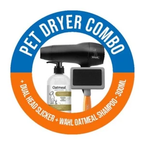 Wahl Pet Dryer With Stand Combo with Oatmeal Shampoo and Larger Slicker Brush - Picture 1 of 7