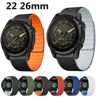 Cinturino orologio silicone per Garmin Fenix 7X Pro 6 5Plus 3HR Forerunner 965 955 - Immagine 1 di 4