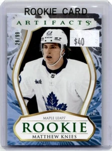 2023-24 Upper Deck Artifacts Emerald Rookie Matthew Knies RC 28/99 Toronto Maple - Picture 1 of 2