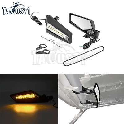 For Polaris RZR 2" Roll Bar Racing Side View Mirrors+UTV Rear View Center Mirror - Imagem 1 de 4