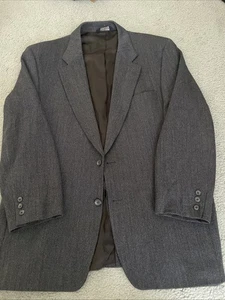 Jos A Bank Executive Coat Blazer 100% Wool 44R Gray Tweed Business Casual - Picture 1 of 11