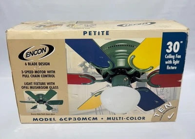 Encon 30" Multi Color Flush Mount Ceiling Fan with Light Kit 6 Blade 6CP30MCM - Image 1 of 4