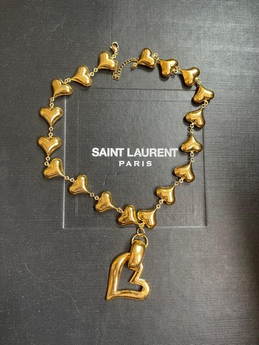 SAINT LAURENT (YSL) Yves Saint Laurent Heart Pendant Necklace Vintage Custom Jewellery