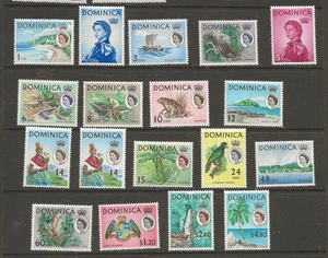 DOMINICA (5032) QE11 X 1963 SG162-78 JUEGO COMPLETO PICTÓRICO DE 18 U/M/M - Imagen 1 de 1