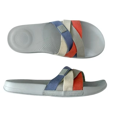 Sandalia FitFlop iQushion Slides Talla EU 42 US 10 Gris Crema Coral Lavanda  Foto 1 de 4