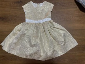 Gymboree Shiny Gold Holiday Dressy Dress Size 4 Petticoat Underneath Excellent - Picture 1 of 6