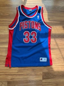Authentic Champion Grant Hill Detroit Pistons Basketball Jersey Sz 48 - Picture 1 of 3