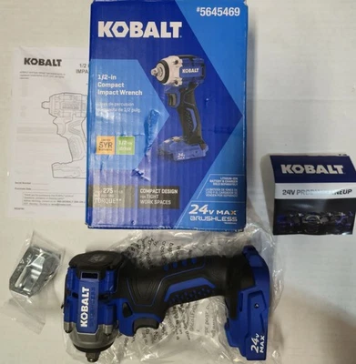 Kobalt 1/2in Compact Impact Wrench #5645469 24v Max Brushless Used - Image 1 of 4