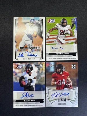 (4) Leaf RC Rookie Auto David Bell Jake Funk Cole Turner Kevin Harris - Image 1 of 2