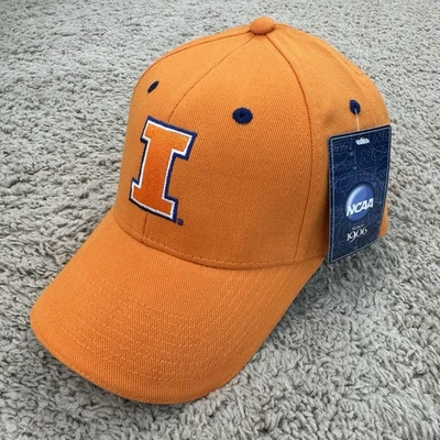 Illinois Illini Hat Adjustable Signatures NCAA Orange Blue w/ I Logo Dad Cap NOS - Image 1 of 4