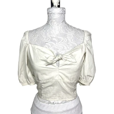 Blusa feminina Vero Moda suor coração amarrar nó bétula grande algodão orgânico nova com etiquetas - Imagem 1 de 4