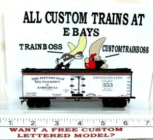 HO SCALE CUSTOM LETTERED PITTSBURGH YOUNGSTOWN & ASHTABULA R.R. REEFER ๐๐๐๐ - Picture 1 of 11