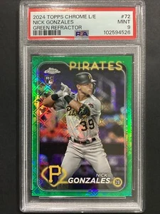 Nick Gonzales 2024 Topps Cromo Logofractor 72 Verde Refractor RC 84/99 PSA 9 - Imagen 1 de 3