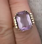 Vintage 9ct Gold Art Deco Style Amethyst Ring 4.4g Size P