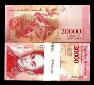 2 Million Venezuela 2000000 Bolivars 20000 x 100 Pcs UNC Lot Bundle P-99 2017 BN - Picture 1 of 4