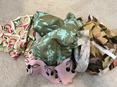 Lot #47~Upholstery Twill Fabric Pieces Remnants Floral Geometric Crafts - Image 1 of 3