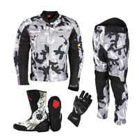 Xtron Tarnfarbe Motorrad Cordura Textil Jacke Hose Fahrrad Reiten Suit Verstärkt