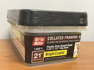 Grip Rite - GR08R1M 21 Degree Plastic Strip Round Head Bright Coated 2-3/8” - E3