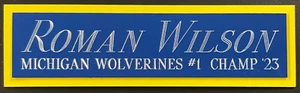 ROMAN WILSON MICHIGAN NAMEPLATE AUTOGRAPHED SIGNED FOOTBALL-HELMET-JERSEY-PHOTO - Picture 1 of 8
