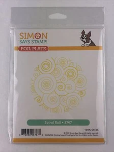 Simon Says Stamp Foil Plate SPIRAL BALL New S767 - Picture 1 of 3