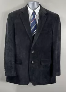 Ralph by Ralph Lauren Blazer Jacket Mens 41 L Black Thin Pin Corduroy - Picture 1 of 16