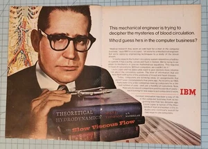 1968 Vtg 2 page Print Ad IBM Mechanical Engineer Computer business Louis Lopez - Picture 1 of 4
