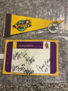 L. A. Sparks Autographed Memorabilia W/ Mini Banner & Key Chain. - Picture 1 of 5