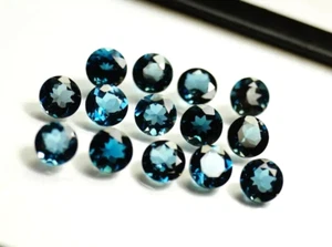 4.5mm Round Shape Natural London Blue Topaz Faceted Cut Loose Gemstone 100 Pcs - Picture 1 of 6