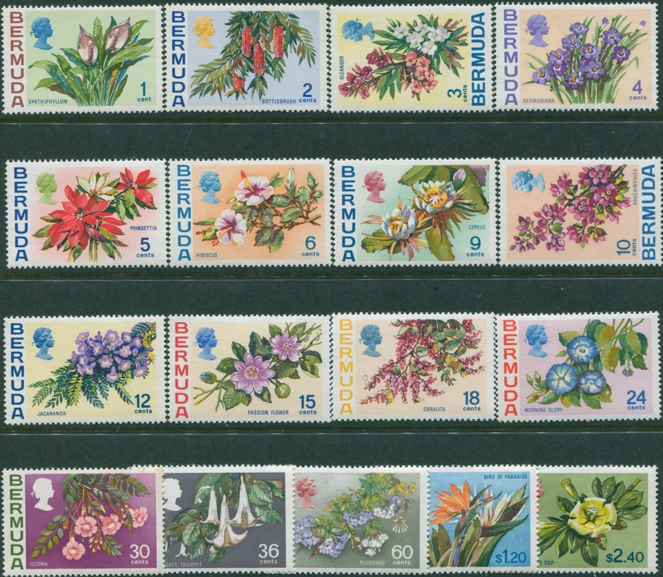Bermuda 1970 SG249-265 Flowers MLH - Image 1 of 1