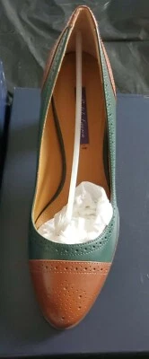 Ralph Lauren Etiqueta Púrpura Lujo Bebé Becerro Nuevo EE. UU. Talla 8.5 Hoja Marrón Verdoso Foto 1 de 2