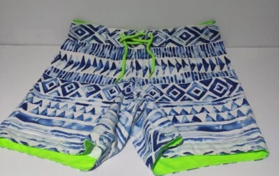 Hollister California Board Shorts Blue Aztec geometric Design - VGC, Size M - Image 1 of 4