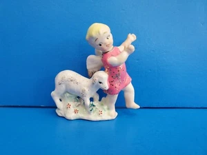 Rarität Japan Junge Engel mit Lamm 3 1/4" - Bild 1 von 11