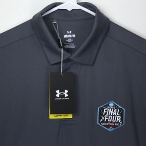 Houston 2023 Final Four Under Armour Golf Gray Mens Medium Polo Shirt *UCONN* - Picture 1 of 10