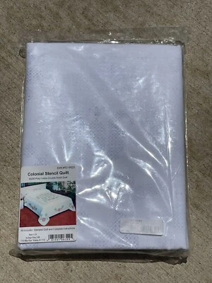 Colonial Plantilla Edredón Doble Tamaño Estampado Edredón e Instrucciones Nuevo Nuevo de Lote Antiguo Foto 1 de 4