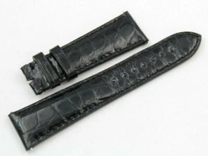 Bracelet En Cuir D'Alligator Bleu Brillant MADE ITALY 22mm Accessoires De Montre - Imagen 1 de 4