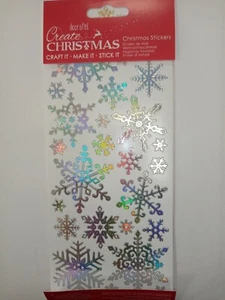 10er Packungen Restposten SCHNEEFLOCKE AUFKLEBER WEIHNACHTEN x 250 Aufkleber Silber Kartenherstellung Handwerk - Bild 1 von 2
