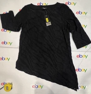 Slim Factor By Investments Lined Blouse Top Small Black Zebra Print - Picture 1 of 6