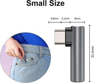 USB TYP-C auf 3.5mm AUX Audio Adapter Jack 90 Grad, L-Shape Music - Bild 1 von 4