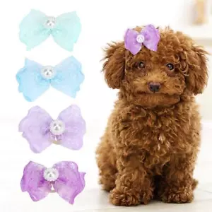 20PCS Pet Bowknot Multicolor Lace Hair Bows Grooming Accessories for Cats Dogs - Picture 1 of 9