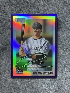2010 Topps Bowman Chrome Russell Wilson Bdpp47 Colorado Rockies Purple - Picture 1 of 2