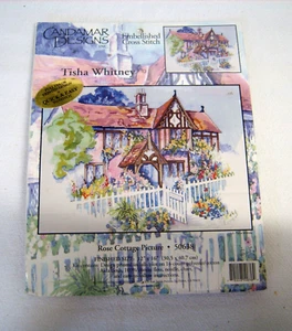 NEW Candamar Designs "Rose Cottage Picture" Embellished Cross Stitch Kit 50638 - Picture 1 of 3