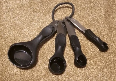 Измерительные ложки Amsco из нержавеющей стали и черного пластика - Изображение 1 из 4