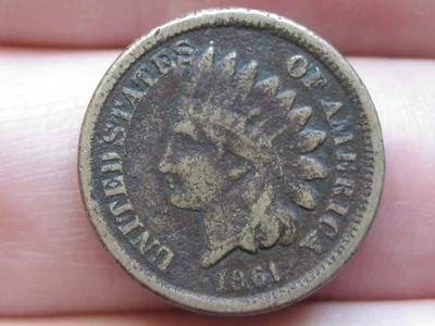 1861 Copper Nickel Indian Head Cent Penny- Fine Details, Partial LIBERTY - Image 1 of 4