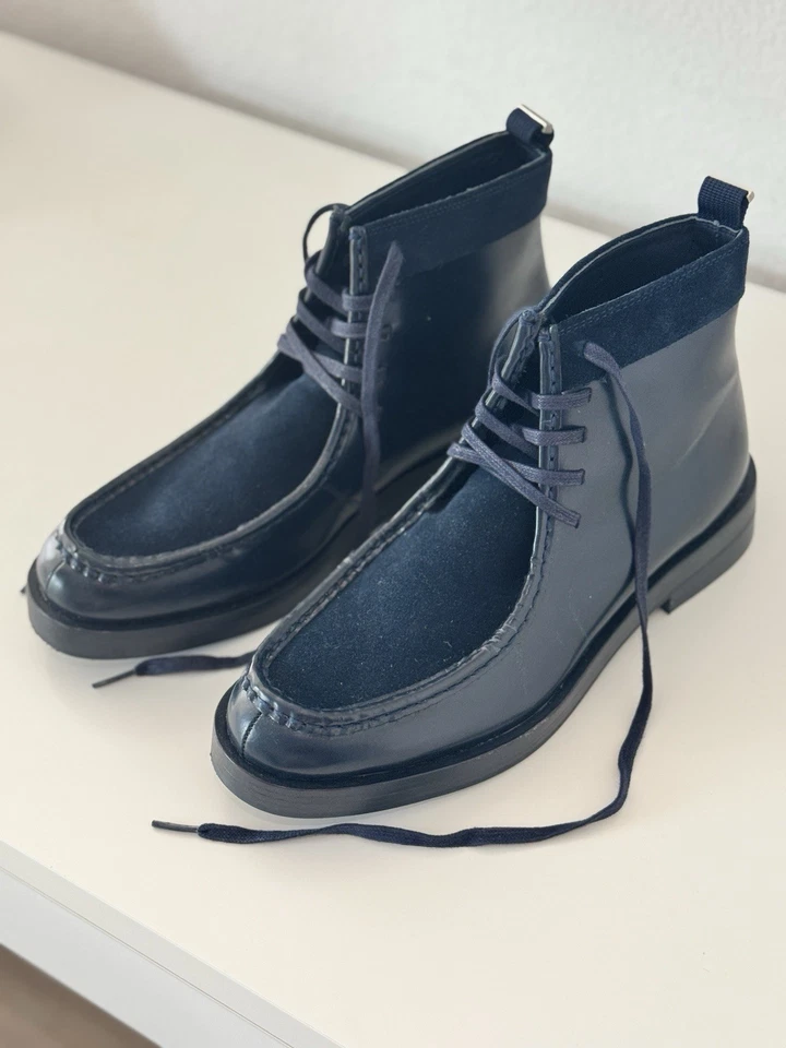 Calvin Klein “RAFI” Caja Azul Cuero/Gamuza Botas Hombre Talla 9.5 Foto 1 de 4