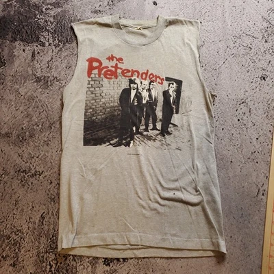 Camiseta sin mangas vintage 1984 The Pretenders Tour Band para mujer pequeña gris rock años 80 Foto 1 de 4