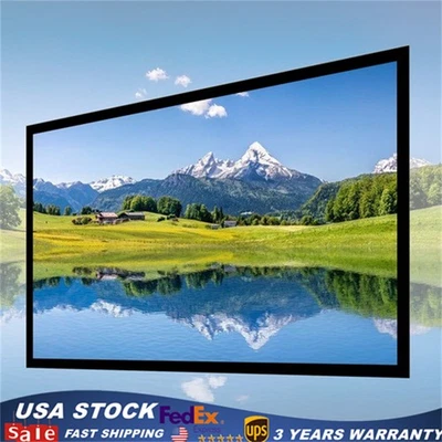 135 Inch Fixed Aluminum Frame Projector Screen Home Theatre HD TV Projection US - Image 1 of 4