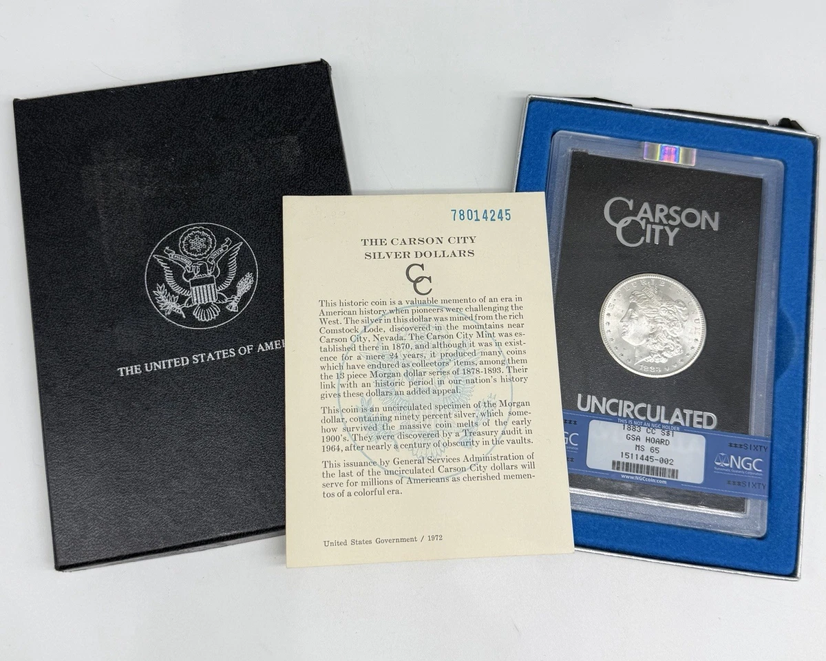 Carson City Grade MS 65 1883 Year Morgan US Dollars (1878-1921