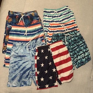 The Children’s Place Lot Of 7 Boys Swim Trunks Size 10-12 Large - Picture 1 of 16